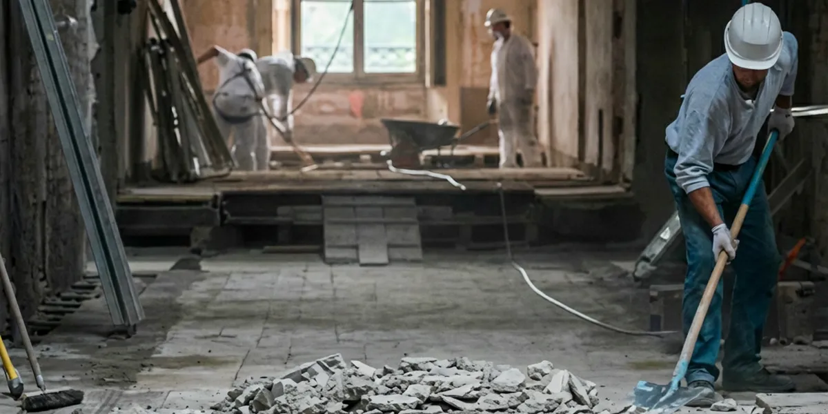 fire damage restoration professionals performing structural cleanup and restoration after a fire in Naperville, IL